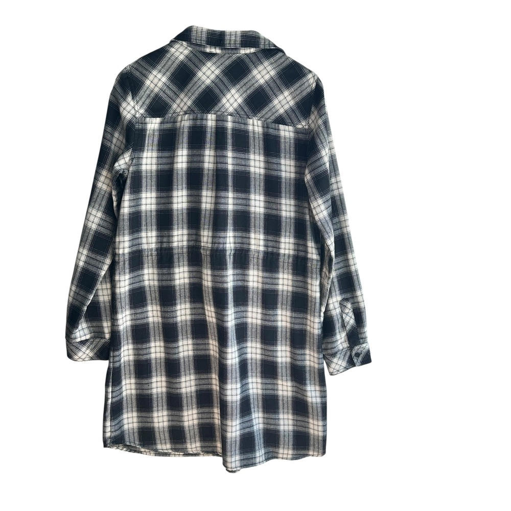 Skies Are Blue Shirt Dress Black/White Drawstring Waist Medium Oversized - Picture 2 of 16